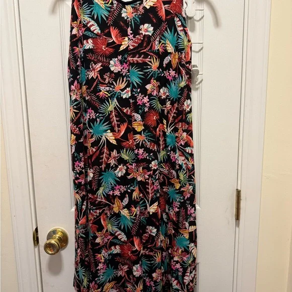 Grace and Lace Tiered Mesh Floral Sleeveless Tank Dress - Picture 3 of 4